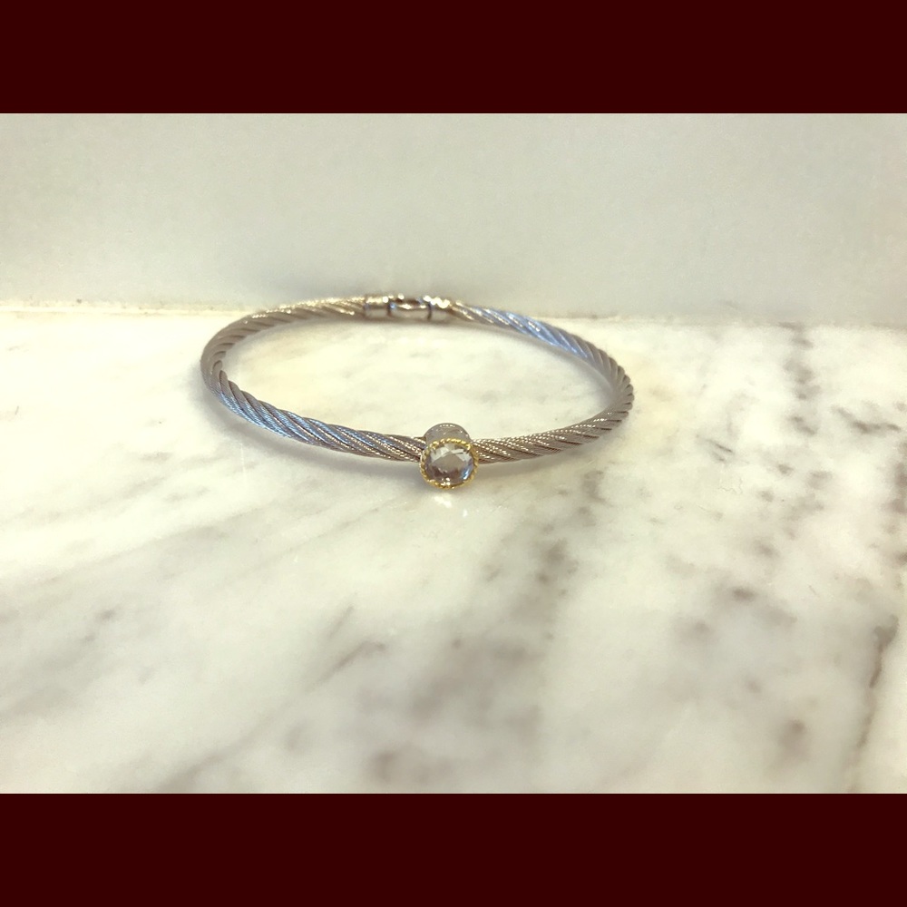 Charriol cable bracelet white topaz. Never worn
